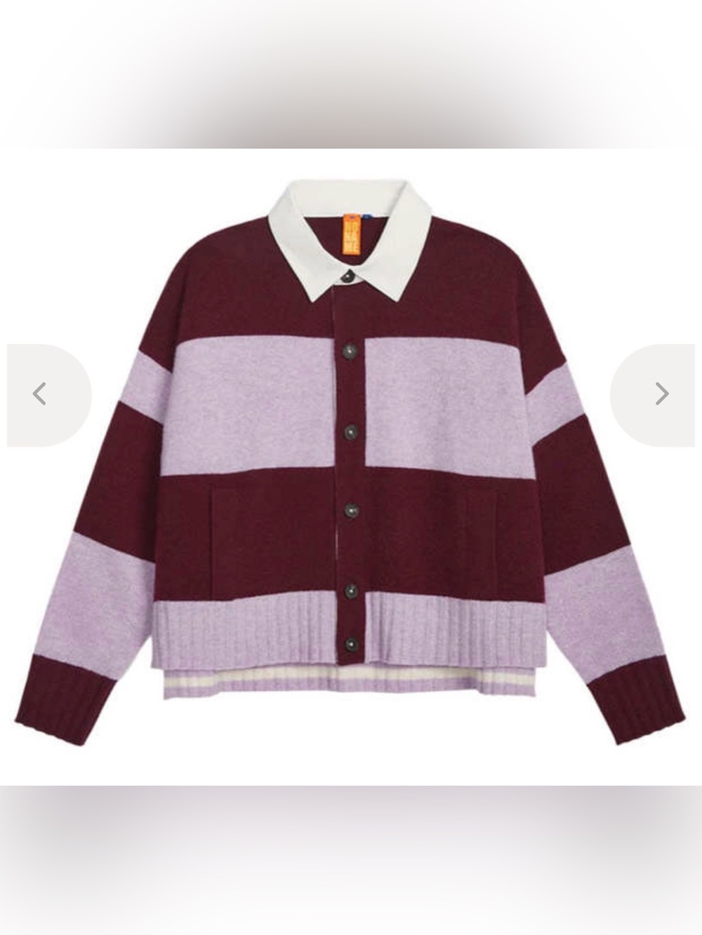 No Name 100% Cashmere Rugby Cardigan